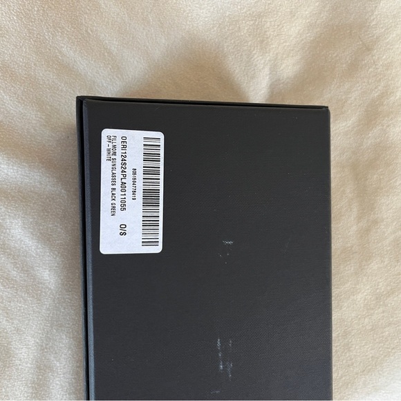 Off-White 49mm Fillmore Rectangle Sunglasses Black with Green Lenses NIB